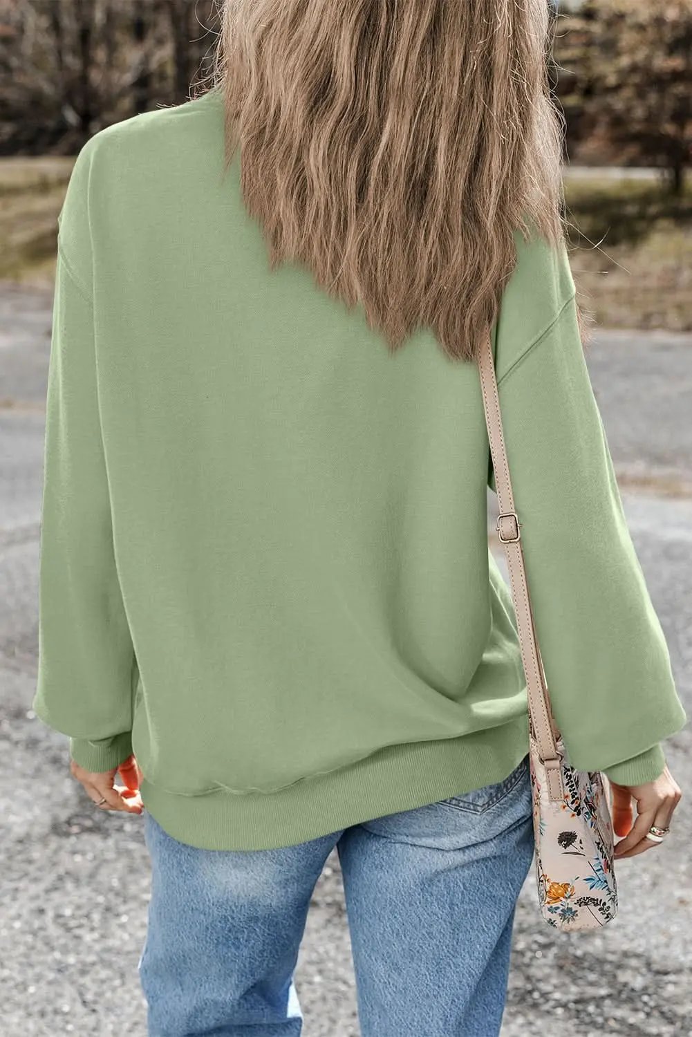 Smoke green drop shoulder sweatshirt - Love Salve